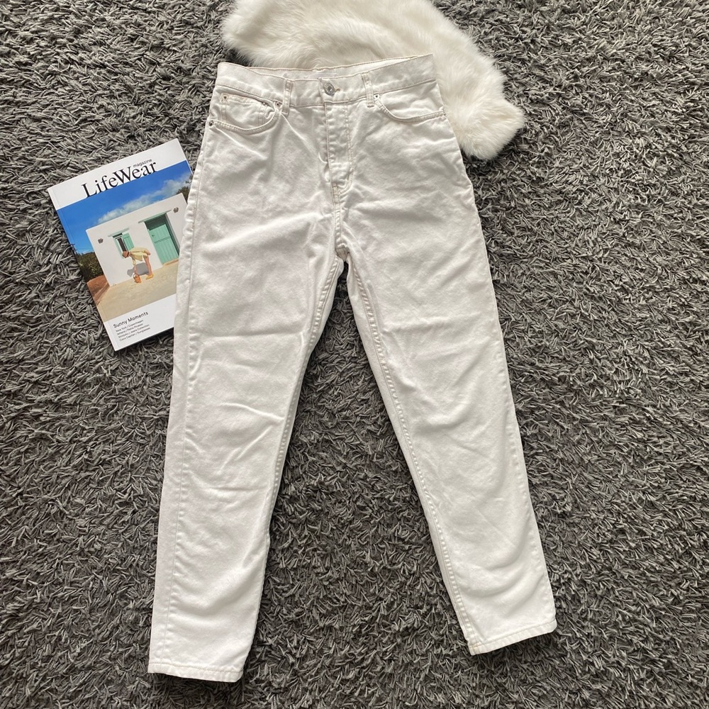 Mango High-Rise White Women's Jeans